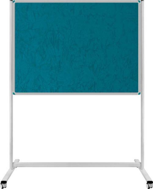 120 x 180 Cm Tek Taraflı Sabit - Tekerlekli Ayaklı Turkuaz Kumaşlı Pano - Pan183