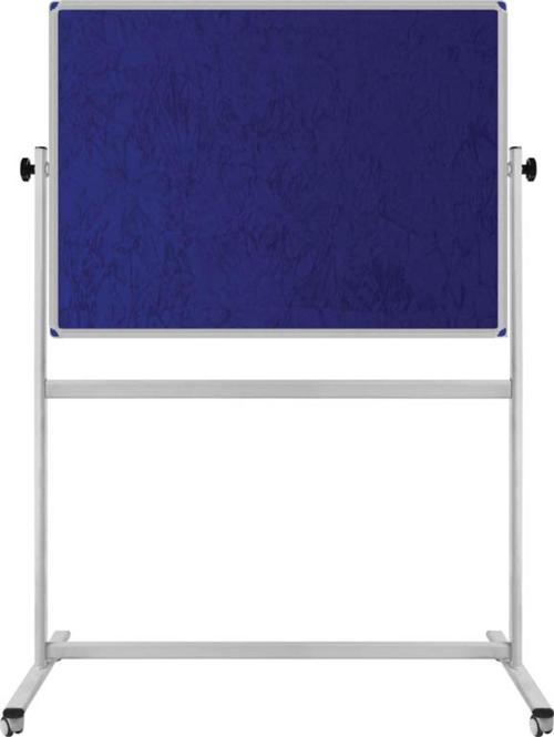120 x 200 Cm Çift Taraflı 360° Dönerli Tekerkli Mobil Mavi Kumaşlı Pano - Pan188