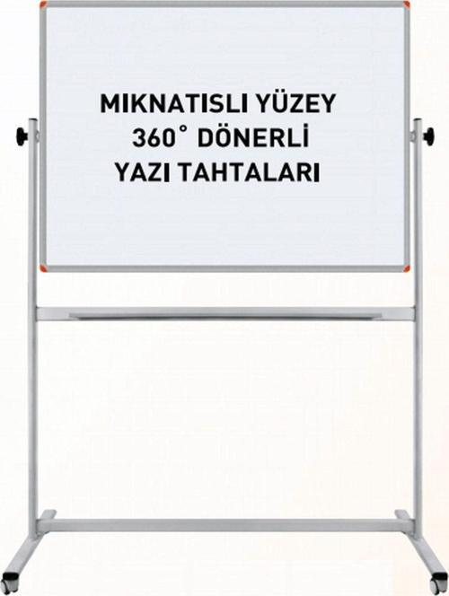 120 x 200 Cm Mıknatıs Yüzey Mobil Yazı Tahtası 360° Dönerli Pano