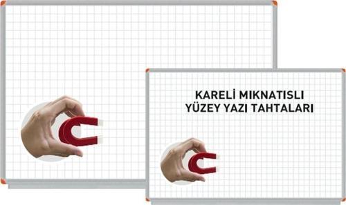 120 x 240 Cm Kareli Mıknatıs Yüzey Duvara Monte ( Beyaz + Yeşil ) Yazı Tahtası Pano