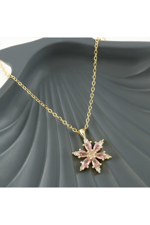 Lotus Zirkon Taşlı Yeni Sezon Kolye