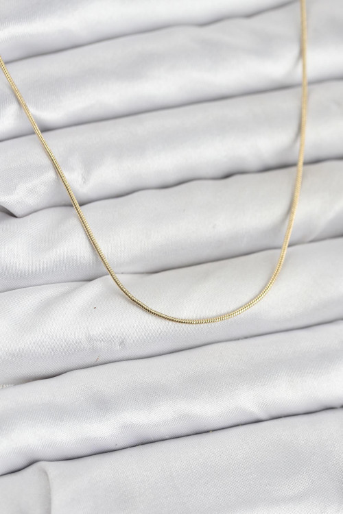 Cm 14K Gold Renk Yılan Zincir Model Kadın Kolye - Tj-Bko10922