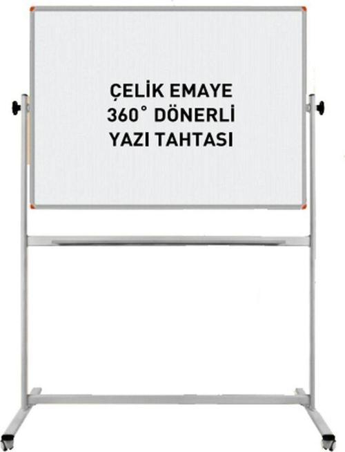 90 x 120 Cm Çelik Emaye Yüzey Mobil Yazı Tahtası 360° Dönerli