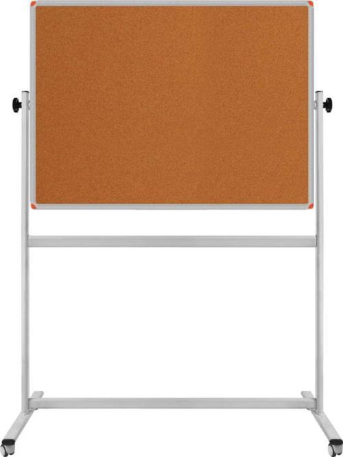 90 x 120 Cm Çift Taraflı 360° Dönerli Tekerlekli Mobil Mantar Pano - Pan176