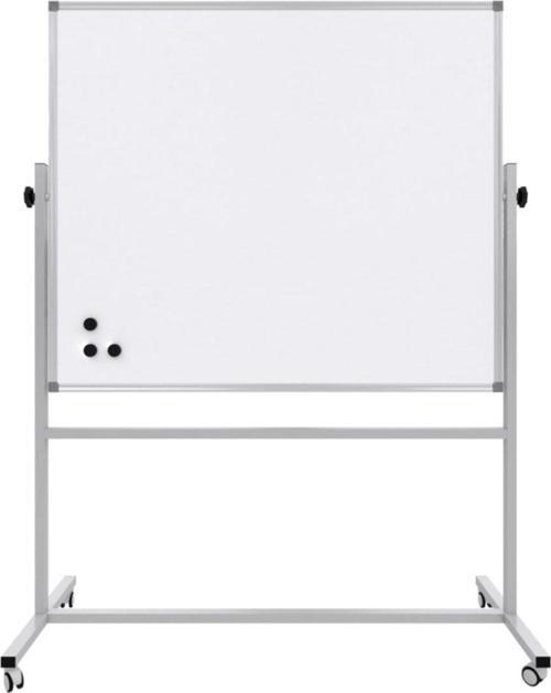 90 x 120 Mobil 360 Derece Dönerli Çift Taraflı Mıknatıslı Yazı Tahtası Tekerlekli Ayaklı