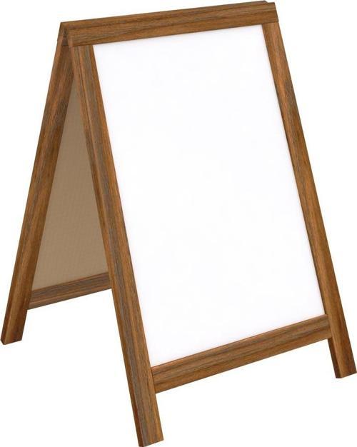 Ahşap - Ayaklı Çatı Tipi Yazı Tahtası Menü 50 x 70 Çift Taraflı