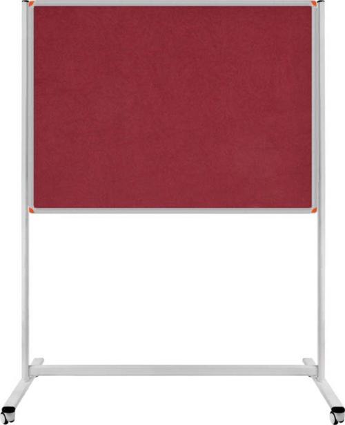 90 x 180 Cm Tek Taraflı Sabit - Tekerlekli Ayaklı Bordo Kumaşlı Pano - Pan182