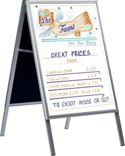 B1 70 x 100 Cm Alüminyum Çift Taraflı Kaldırım Reklam Poster A Pano