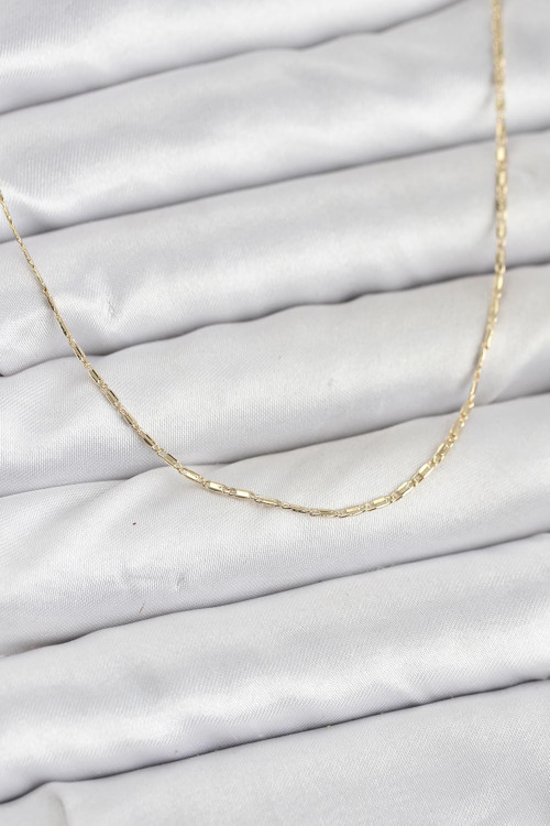 Cm 14K Gold Renk Kesme Model 60 Cm Kadın Kolye - Tj-Bko10931