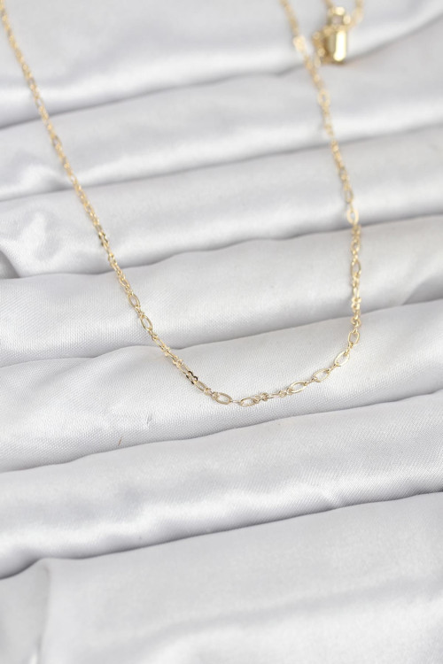 Cm 14K Gold Renk 60 Cm Zincirli Kadın Kolye - Tj-Bko10944