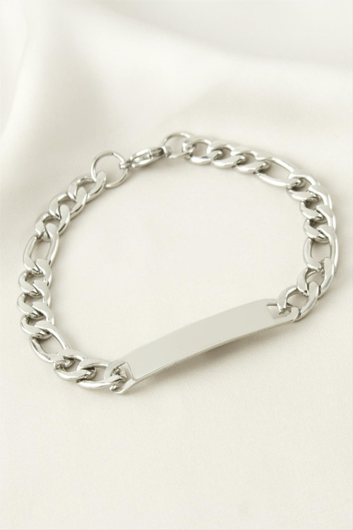 Künye Çelik Bileklik (İsim Yazılabilir) 4 Cm