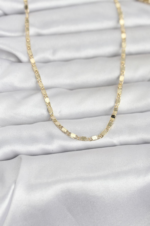 Cm 14K Gold Renk Ezme Zincir 60 Cm Kadın Kolye - Tj-Bko10964