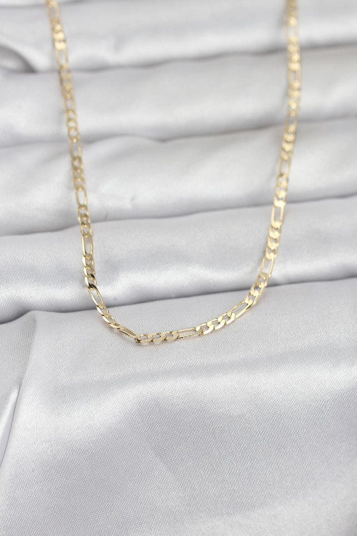 Cm 14K Gold Renk İnce Kuşgözü Zincir Model 60 Cm Kadın Kolye - Tj-Bko10978