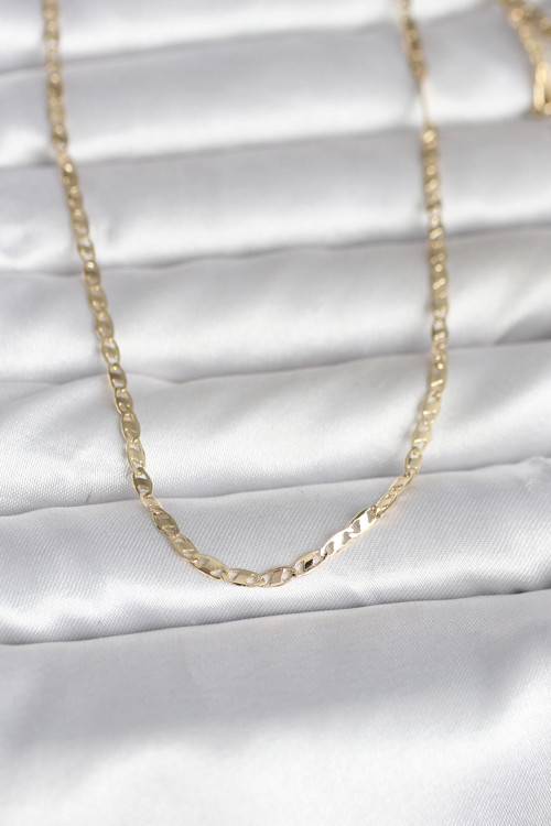 Cm 14K Gold Renk Yassı Zincir Model 60 Cm Kadın Kolye - Tj-Bko10984