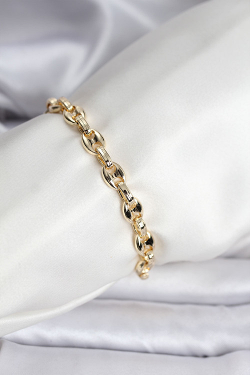 14K Gold Renk Kaplama Kahve Çekirdeği Model Cm Kadın Bileklik - Tj-Bb8119