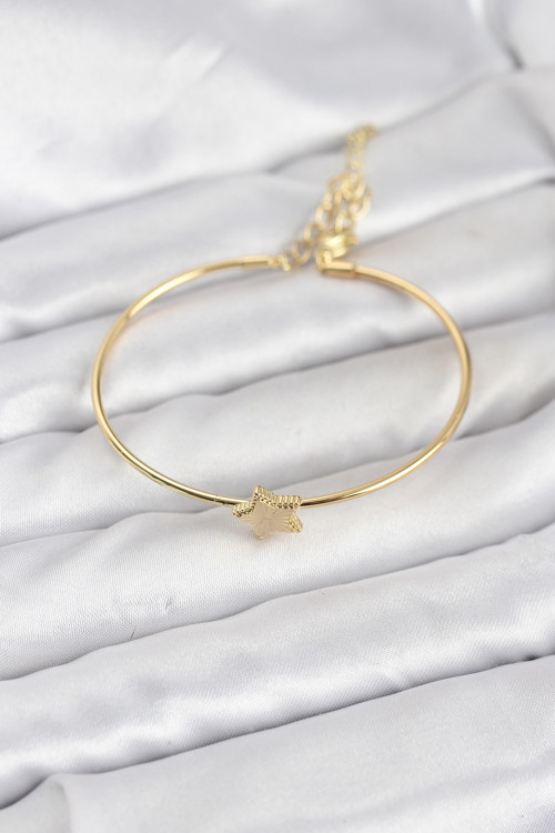 Yıldız Model Gold Renk Kadın Bileklik - Tj-Bb8236