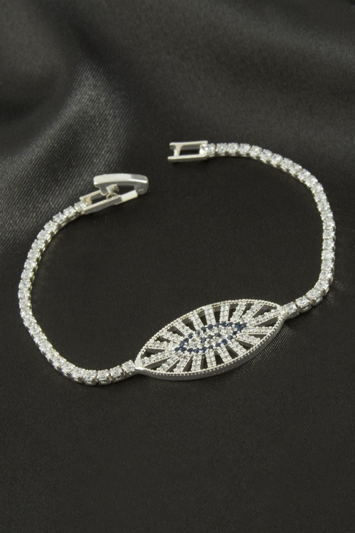 Oval Zirkon Taşlı Çocuk Bileklik 16 Cm
