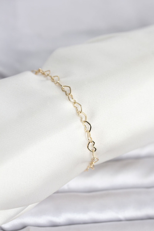 Cm 14K Gold Renk Kalpli Zincir Model Kadın Bileklik - Tj-Bb8278
