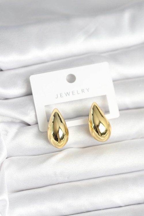 Gold Renk Damla Küpe 24 Mm - Tj-Bkp11378