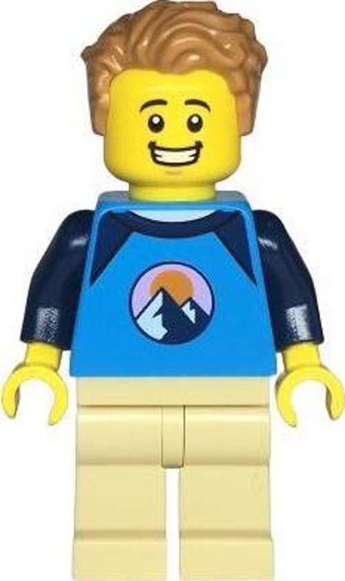 Minifigür Creator Male, Dark Azure and Dark Blue Shirt with Mountains twn474
