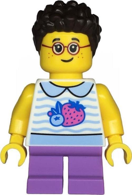 Minifigür Creator Child - Girl, White Collared Shirt with Fruit twn471