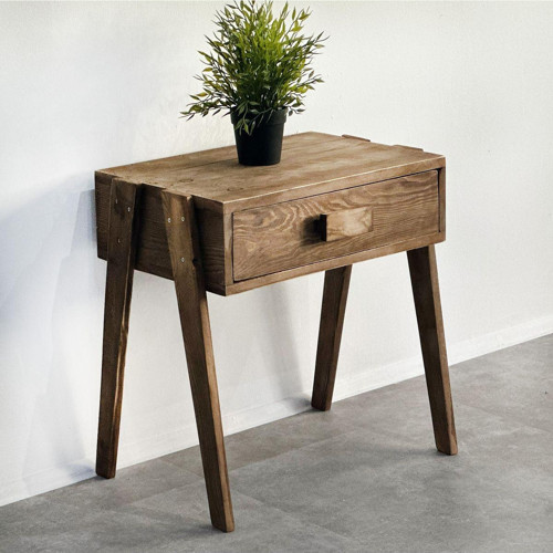 Ağaç Komodin Çekmeceli Sehpa Ahşap Yan Sehpa 5308