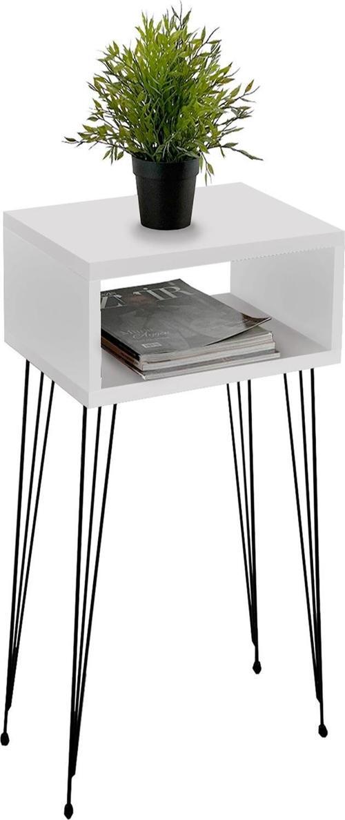 Yan Sehpa Komodin Beyaz Çok Amaçlı Raf 5090