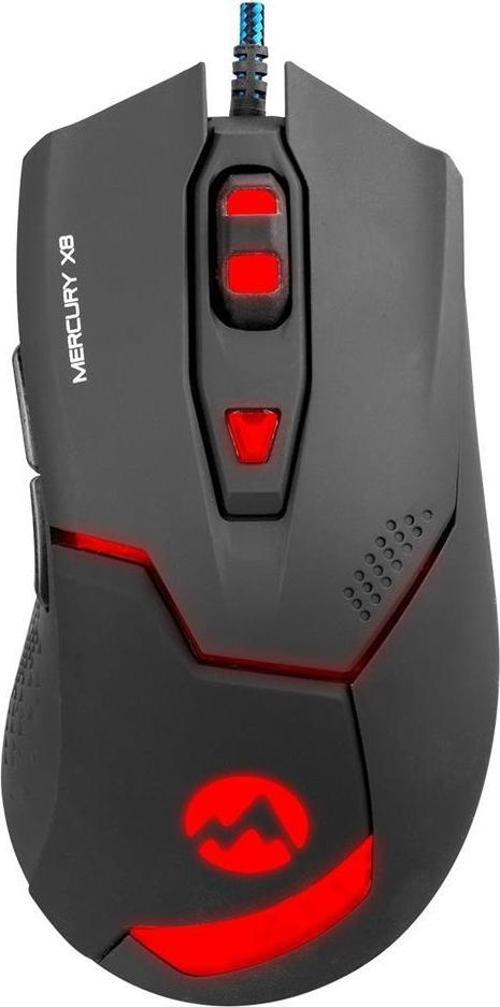 Mercury X8 3200 DPı Usb Siyah 6D Optik Oyun Mouse (1,8mt Örgülü Kablo Uzunluğu)