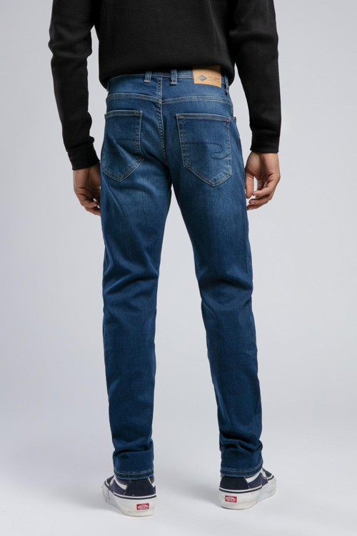 Jagger Normal Bel Dar Kesim Düz Paça Mavi Erkek Jean Pantolon