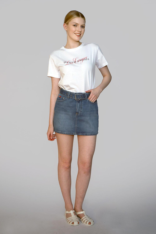 Morcella Kadın %100 Pamuk Jean Etek Denim