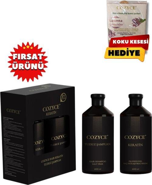Tuzsuz Şampuan 600 Ml + Brezilya Fönü Keratini 600 Ml Saç Düzleştirici Keratin Seti