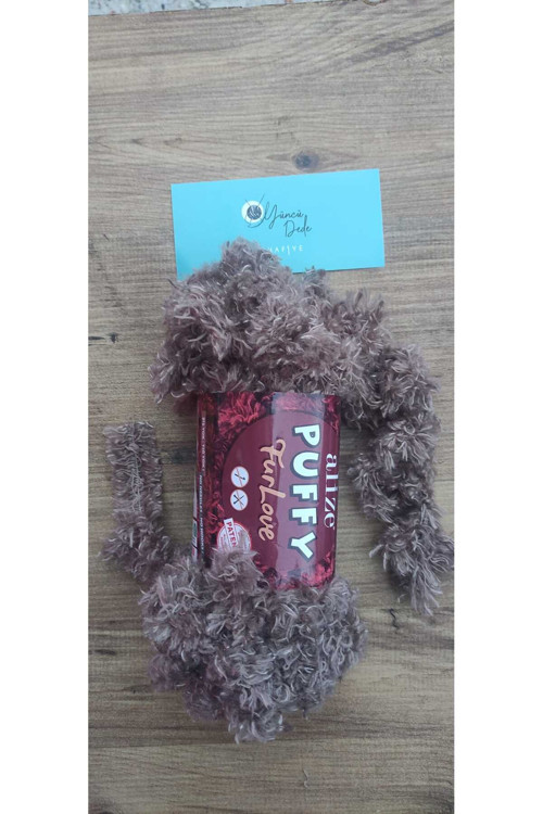 ( 1 Adet ) Puffy Furlove 530 Elle Örülen Kalpli Yastık Bebek Battaniyesi Örgü İpi