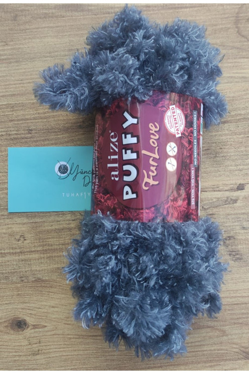 ( 1 Adet ) Puffy Furlove 87 Elle Örülen Kalpli Yastık Bebek Battaniyesi Örgü Ipi Kürk Yapılı Puffy