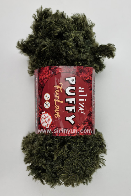 Puffy Furlove Parmakla Örülen Örgü İpi 29-Haki