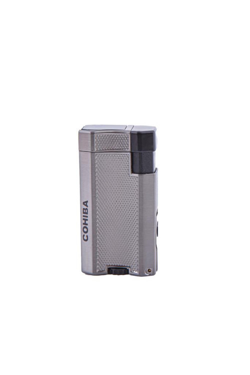 Çift Torch Pürmüz Gunmetal Desenli Puro Çakmağı