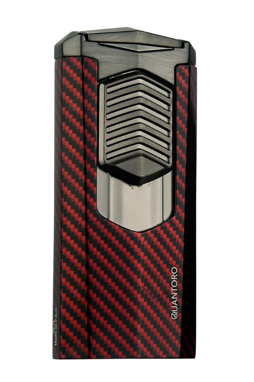 3 Torch Pürmüz Kırmızı-Karbon Metal Puro Çakmağı