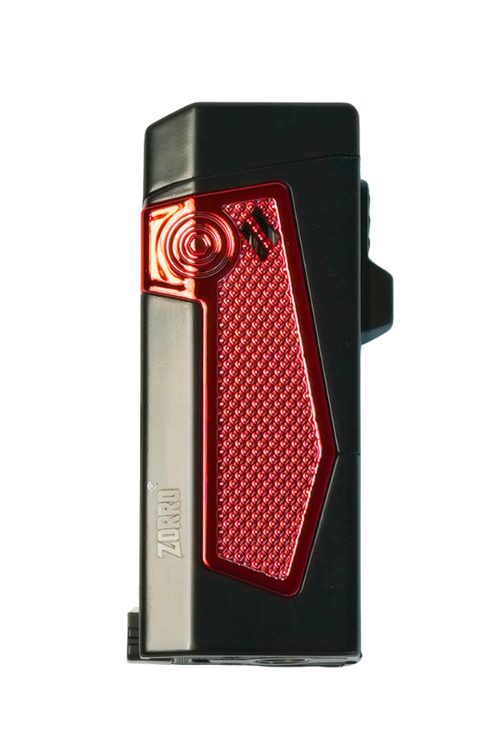 4 Torch Pürmüz Siyah-Kırmızı Metal Puro Çakmağı