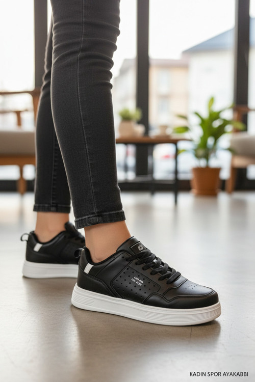 Kadın Spor Ayakkabı Perfore Detaylı Casual Sneaker Comfort Taban Günlük Yürüyüş Ayakkabısı