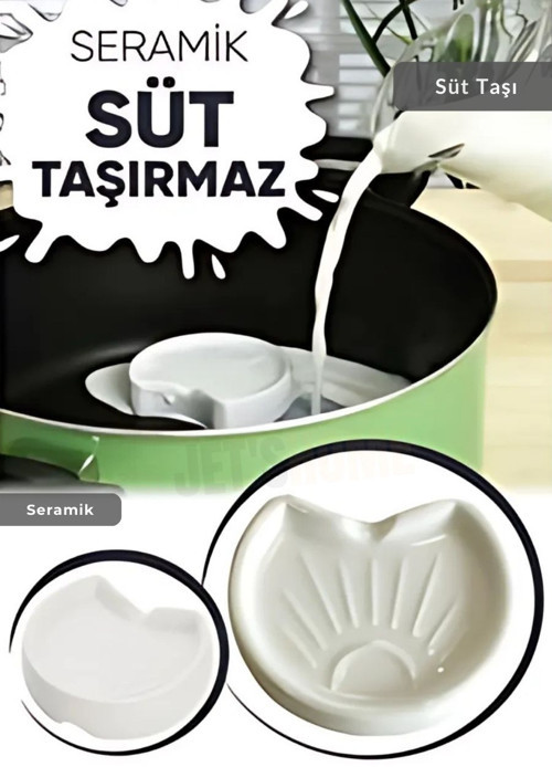 3’lü Set Süt Taşırmaz Taşma Önleyici Porselen 7 cm