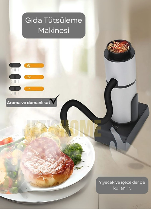 Gıda Tütsüleme Makinesi Aroma Tatlandırıcı İçecek Dumanlama Makinesi Krom