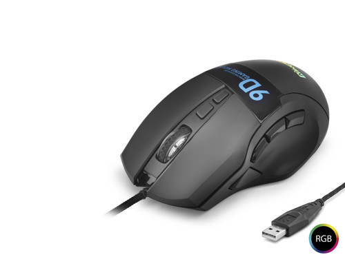 Büro Ev Ofis Bilgisayarı için Siyah 9TUŞ 1000HZ 12800 DPI Makro Rgb Gaming Mouse