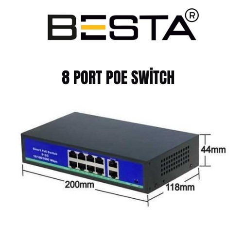 Büro Ev Ofis Cihazları için 8PORT Model Poe Switch