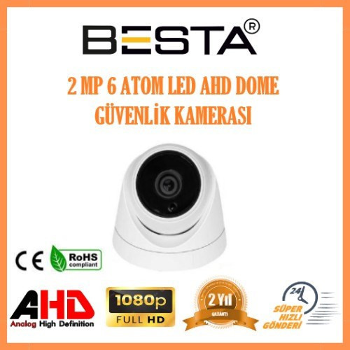 Büro Ev Ofis Güvenliği için 2MP Ahd 1080P Atom Led Dome Güvenlik Kamerası