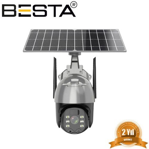 Büro Ev Ofis Güvenliği için Solar Şarjlı Dome Wifi PTZ Kablosuz Kamera