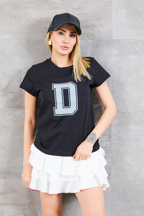 Kadın D Baskılı T-shirt
