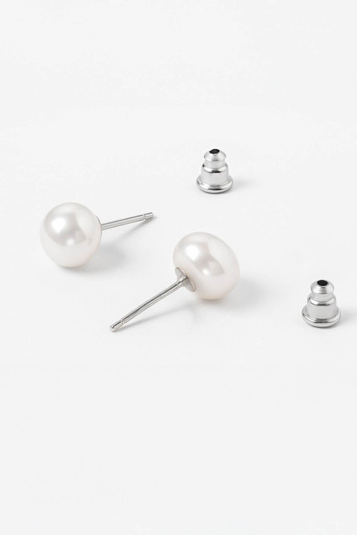 Kadın 8-9 mm Gerçek inci Çelik Küpe ce86-9