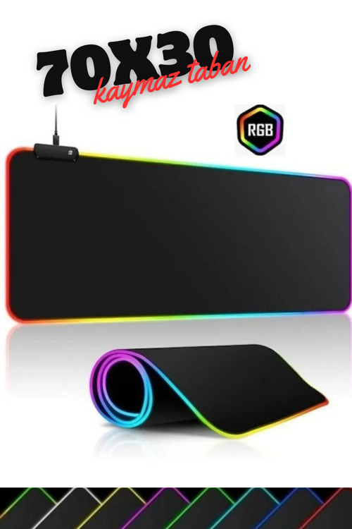 70x30 Rgb Mouse Pad Led Işıklı Speed Yüzey Su Geçirmez Gamepad Baskısız Siyah Renk Gaming Mousepad