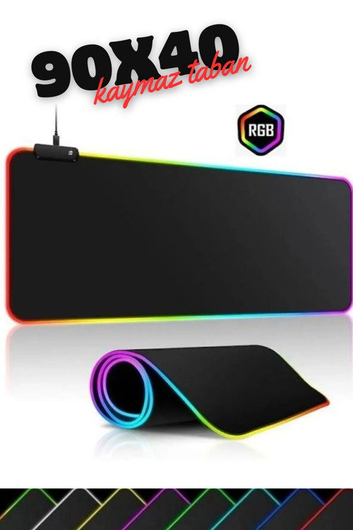90x40 Rgb Mouse Pad Led Işıklı Speed Yüzey Su Geçirmez Gamepad Baskısız Siyah Renk Gaming Mousepad