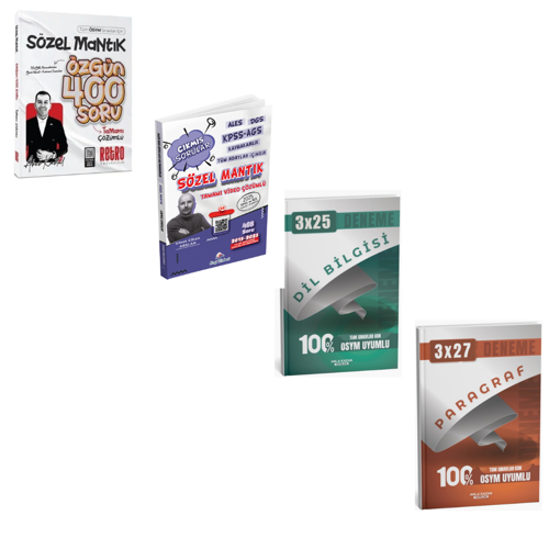 Retro Tüm ÖSYM Sınavları için Sözel Mantık Özgün 400 Soru Bankası + Sözel Mantık Çıkmış Sorular + Deneme Seti