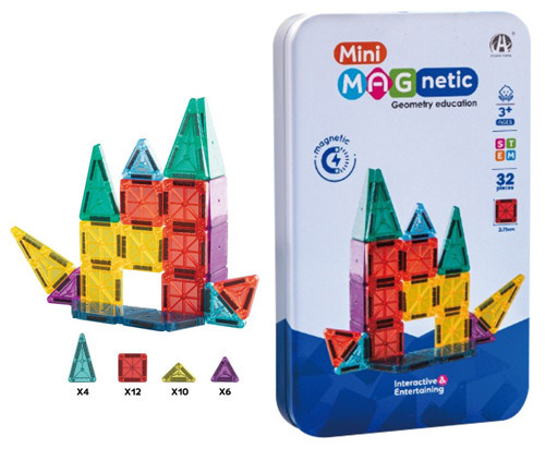 Mini Seyahat Tipi Metal Kutulu 32 Parça Magnet Oyun Seti